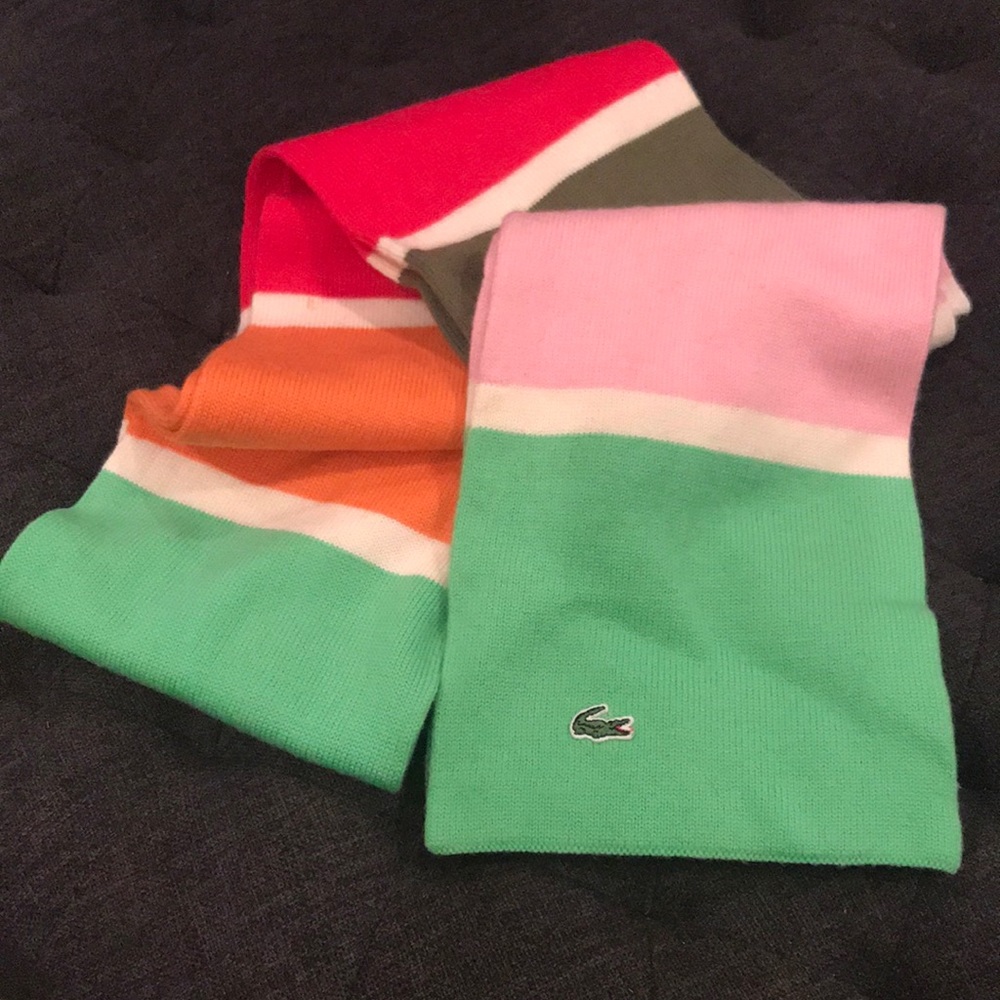 Lacoste knit striped scarf